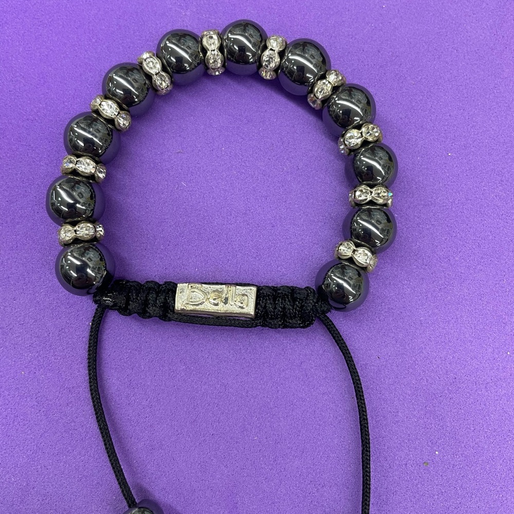 Elegant Black and Silver Beaded Bracelet